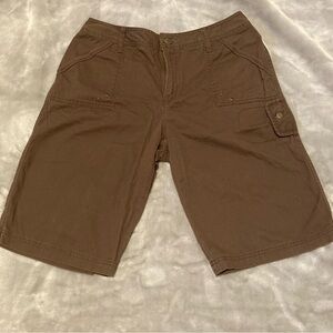Caribbean Joe Island Supply Co Hurricane Twill Brown Bermuda Shorts Size 12